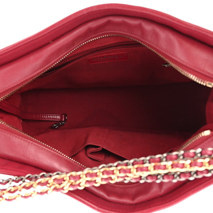 Chanel Aged Calfskin Chevron Quilted Medium Gabrielle Hobo Red 5 of 12