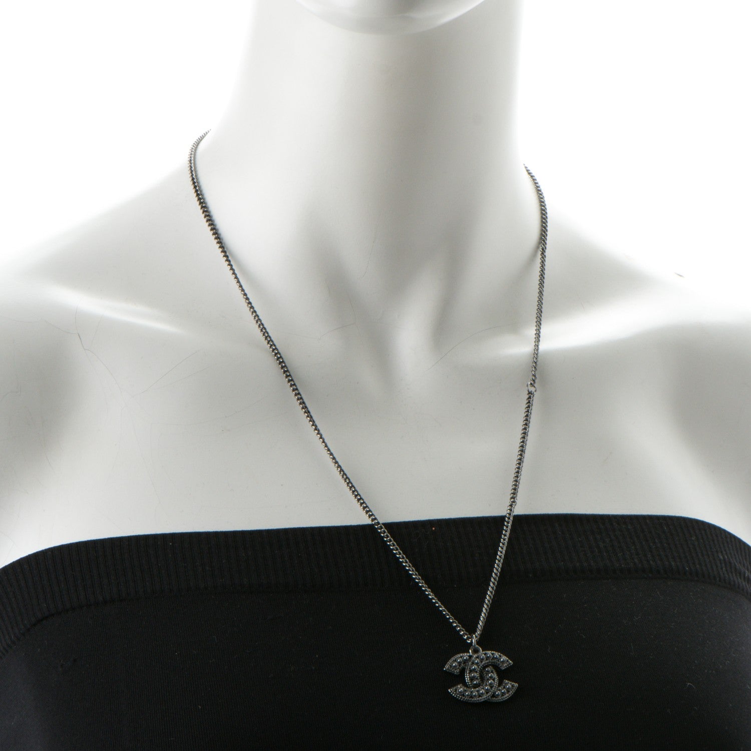 Chanel Ruthenium CC Pendant Necklace 2 of 6
