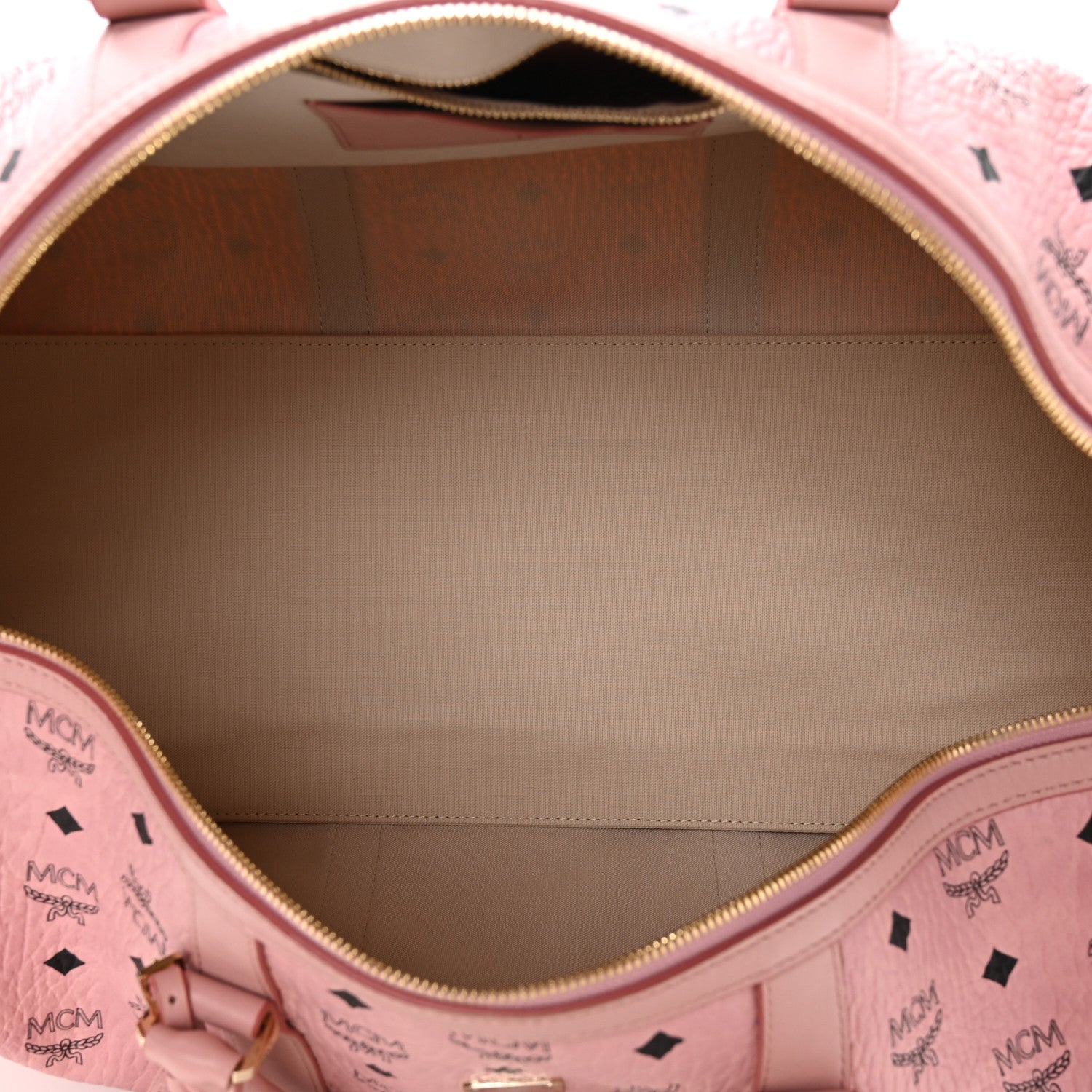 MCM Visetos Large Traveler Weekender Bag Light Pink 4 of 9