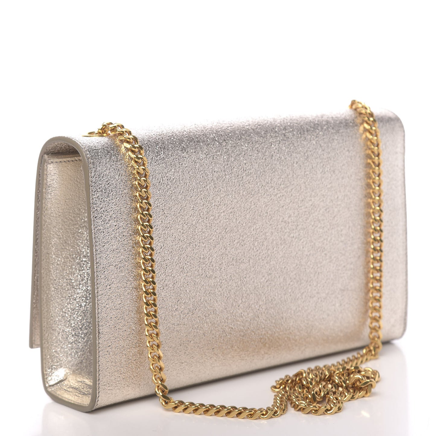 Metallic Calfskin Medium Classic Monogram Kate Satchel Pale Gold