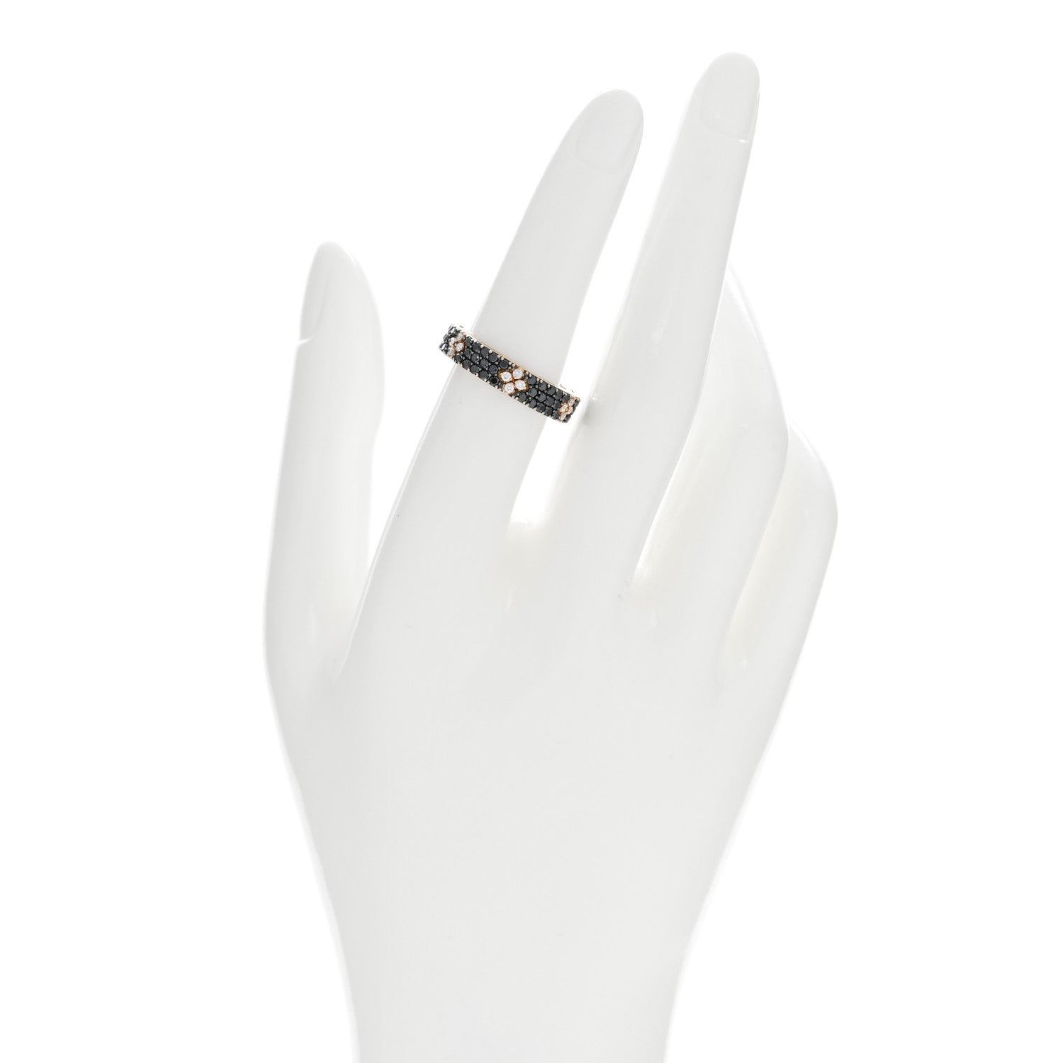 Roberto Coin 18K Rose Gold Black Diamond Love in Verona Band Ring 53 6.25 2 of 4