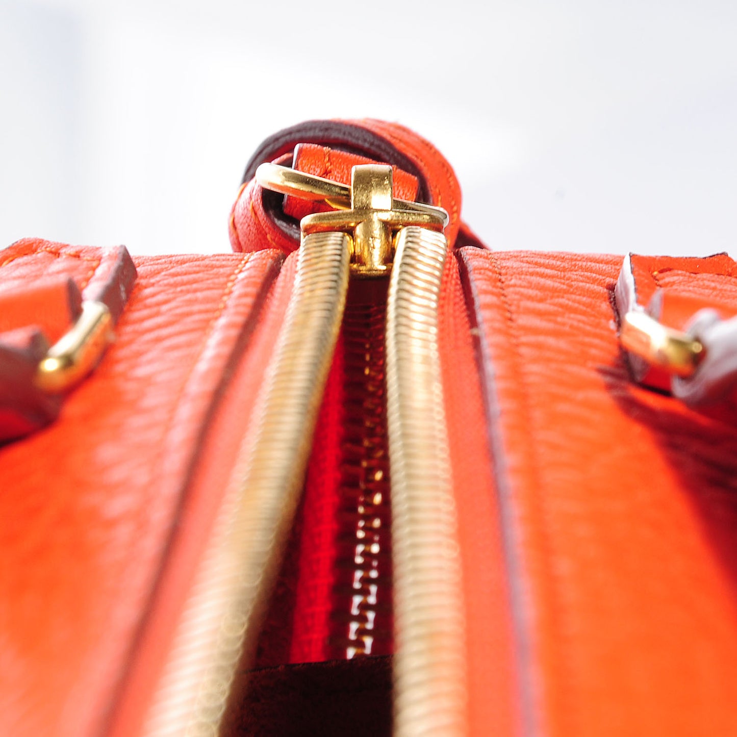 Bullhide Calfskin Small Ring Handbag Burnt Orange