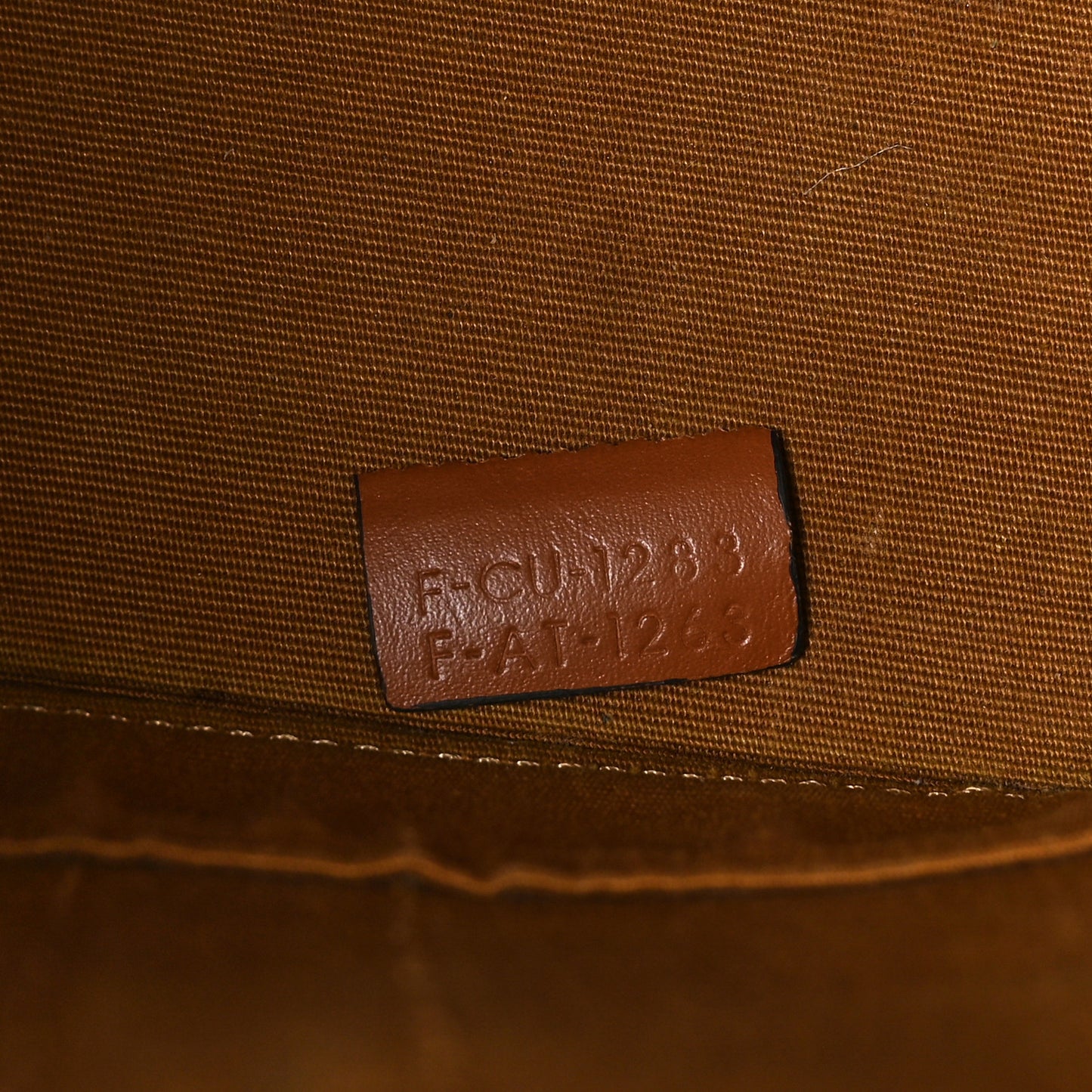 Triomphe Canvas Calfskin Small Bucket Bag Tan