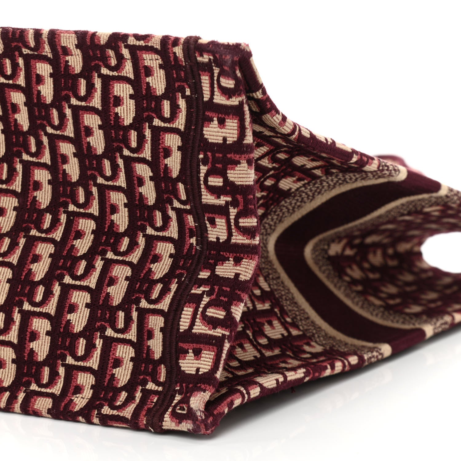 Christian Dior Oblique Large Book Tote Burgundy Multicolor 9 of 10