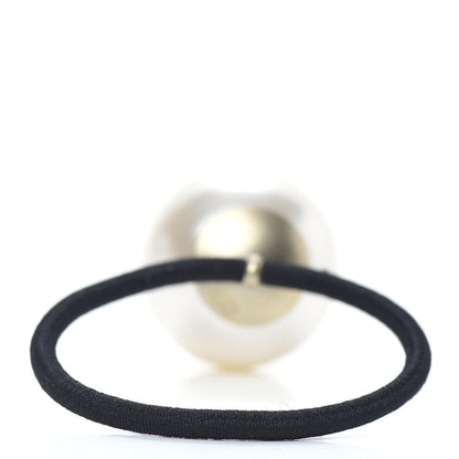 Chanel Pearl CC Hair Tie Black White 3 of 4