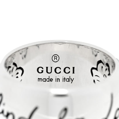 Gucci Sterling Silver Wide Blind for Love Band Ring 48 4.5 4 of 4