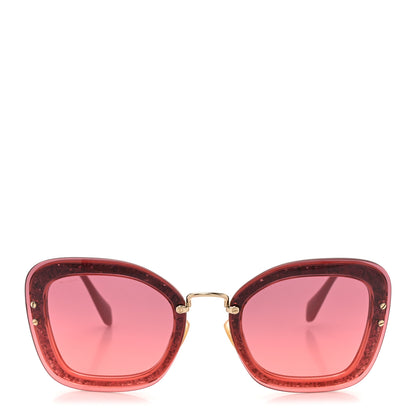 Miu Miu Acetate Glitter Cat Eye Sunglasses SMU02T Pink 2 of 7
