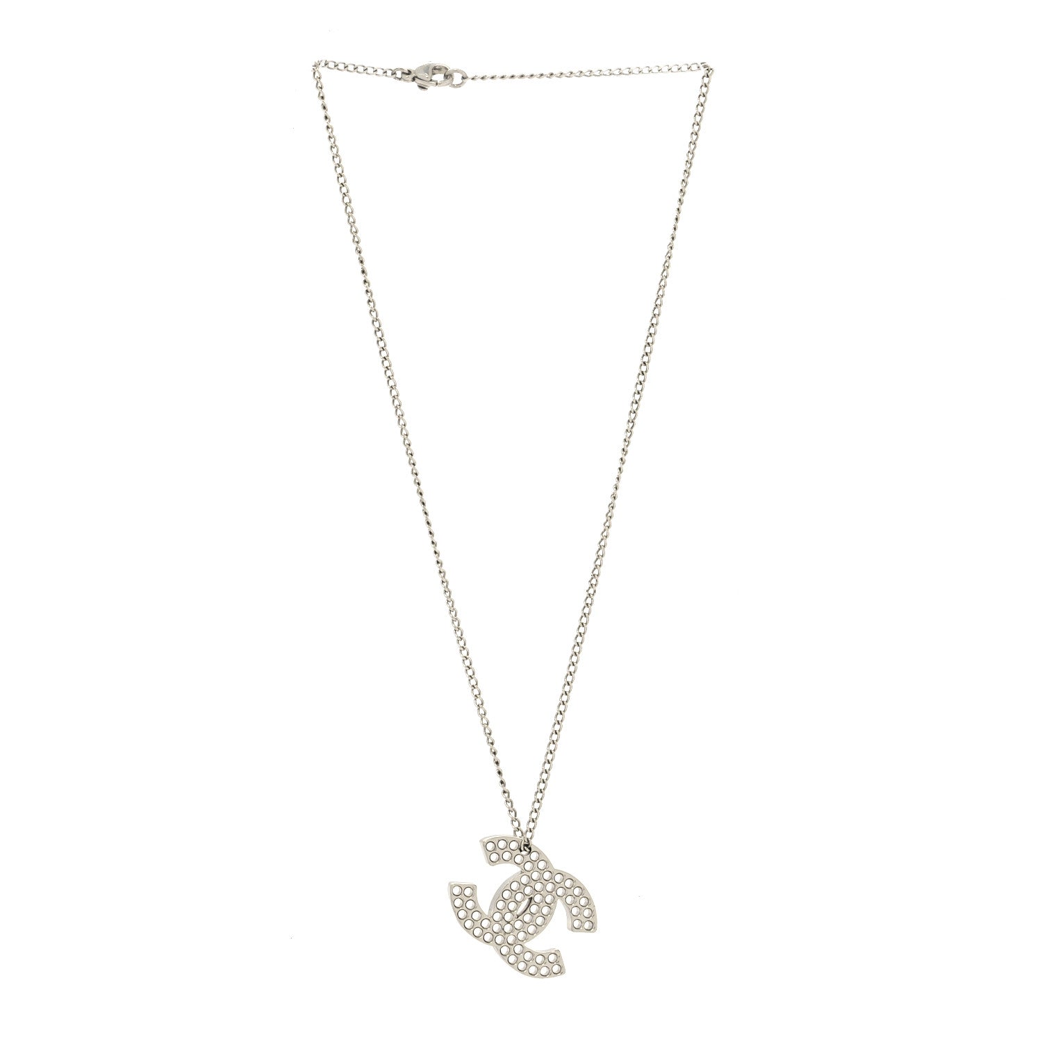 Chanel Metal CC Necklace Silver 3 of 5