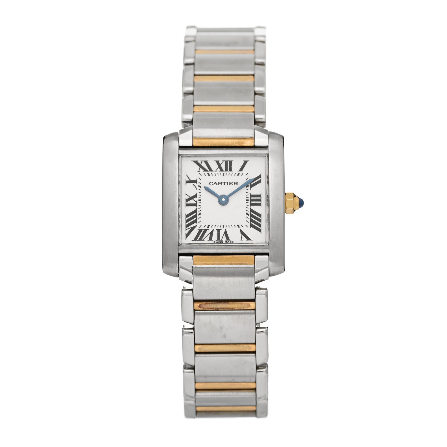 Stainless Steel 18K Yellow Gold 20mm Tank Francaise Quartz Watch