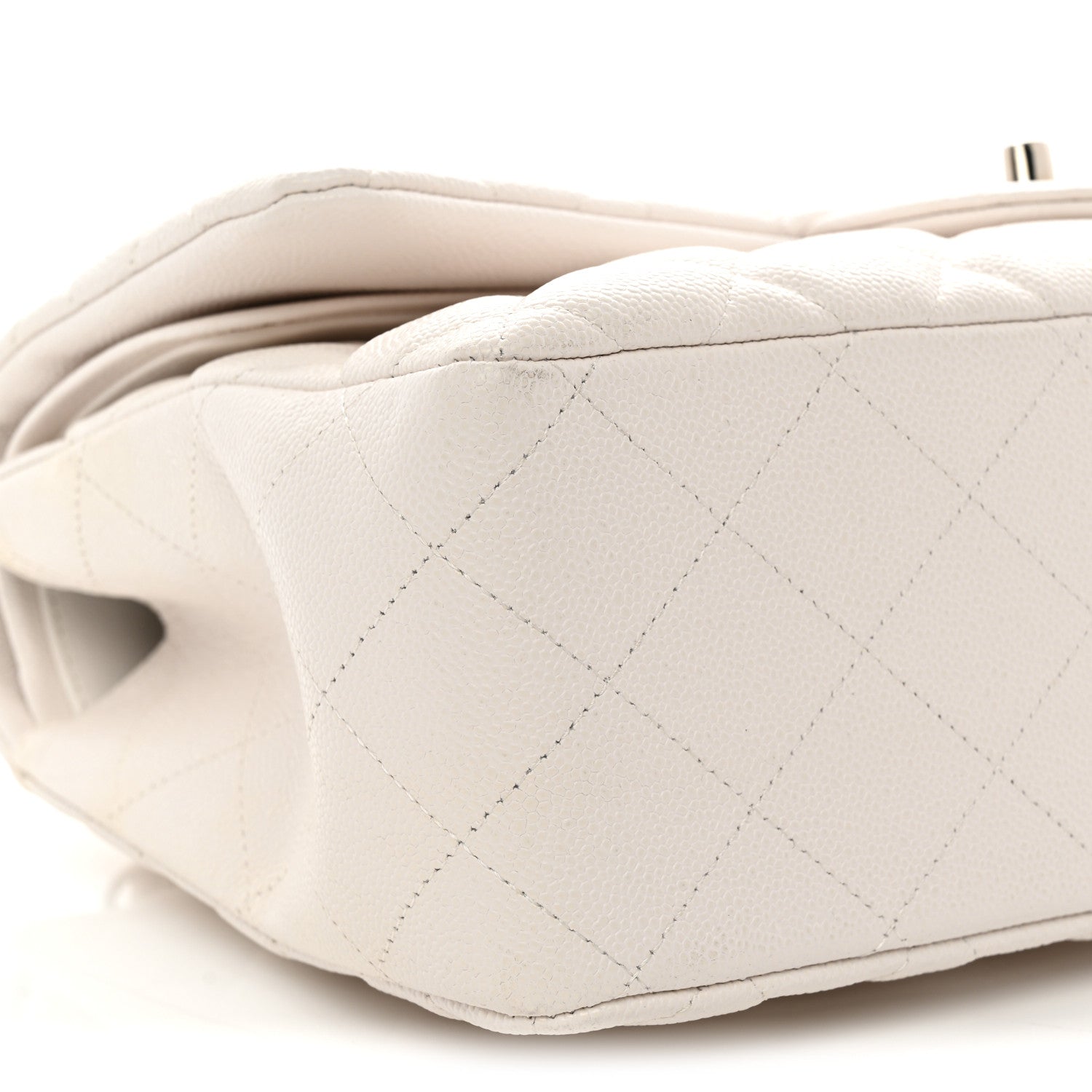 Chanel Caviar Quilted Jumbo Double Flap White 9 of 11