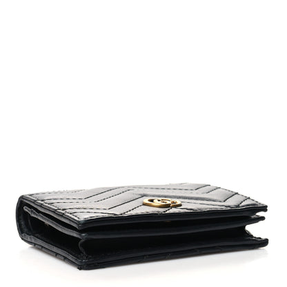 Gucci Calfskin Matelasse GG Marmont Card Case Wallet Black 4 of 12