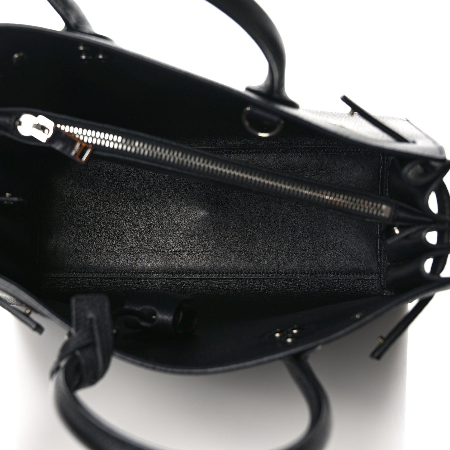 Grained Calfskin Baby Sac De Jour Black