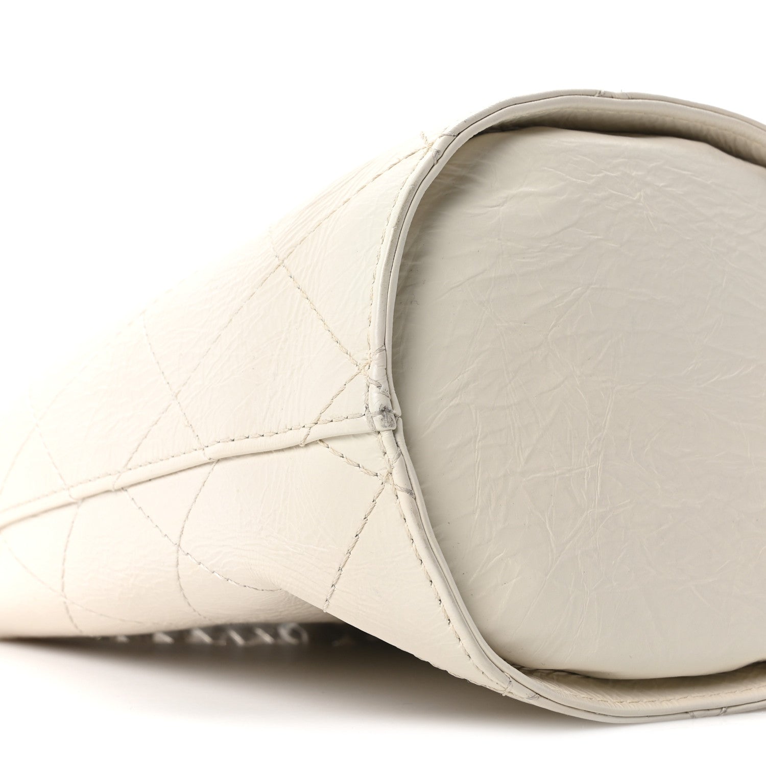 Chanel Crumpled Calfskin Bucket Bag White 9 of 10