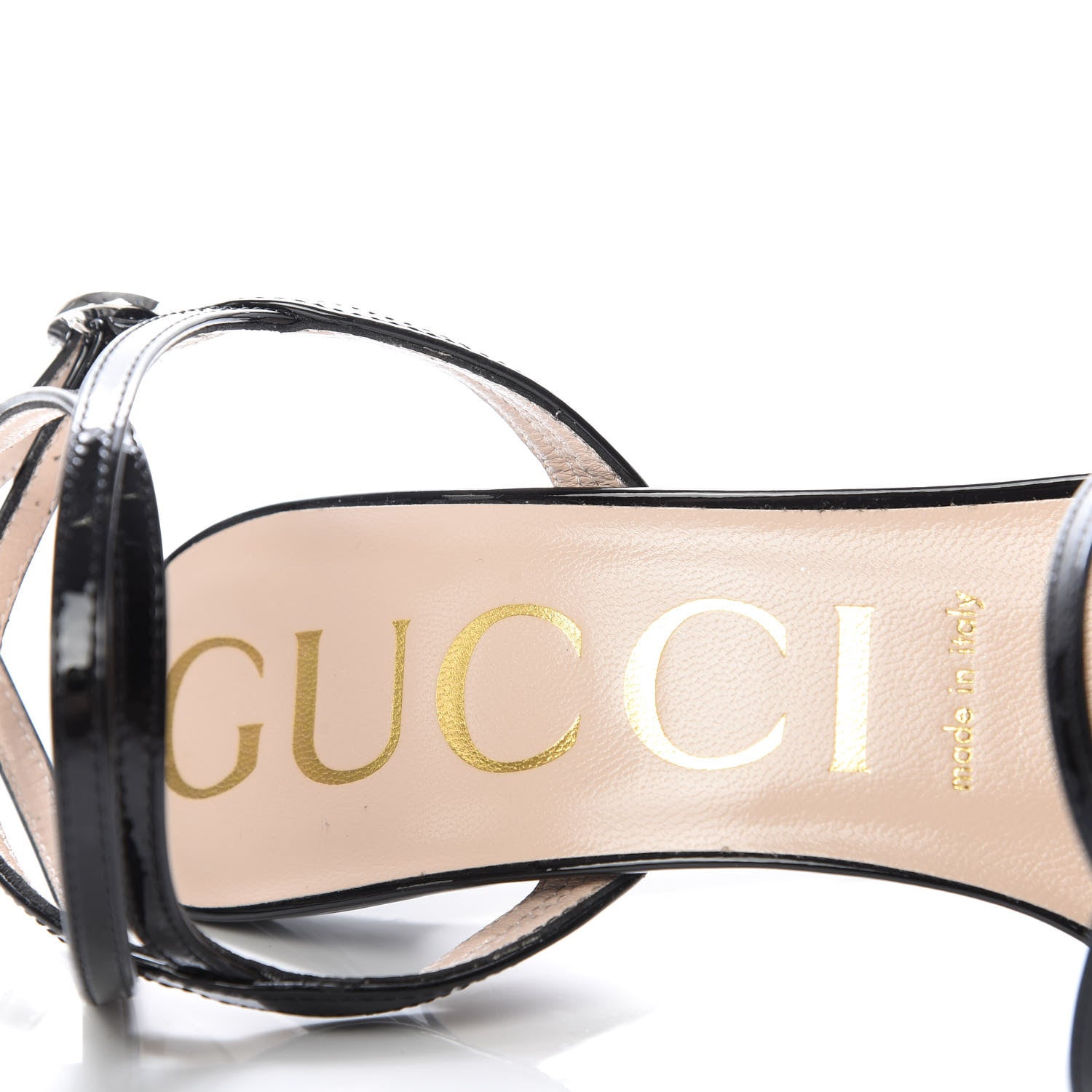 Gucci Patent Strappy Sandals 38 Black 7 of 9