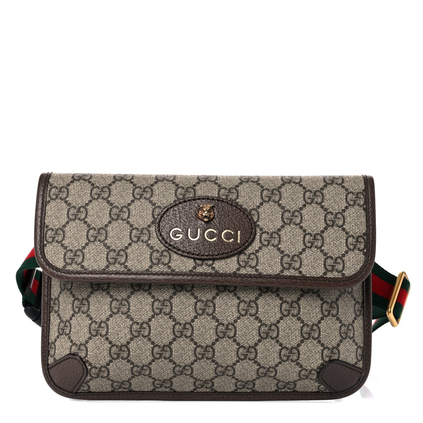 GG Supreme Monogram Neo Vintage Web Belt Bag Brown