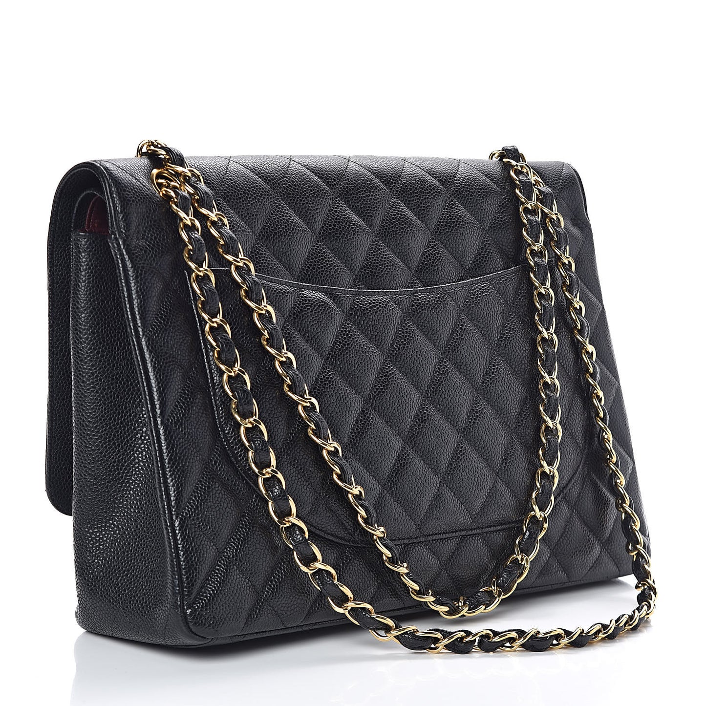 Caviar Quilted Maxi Double Flap Black