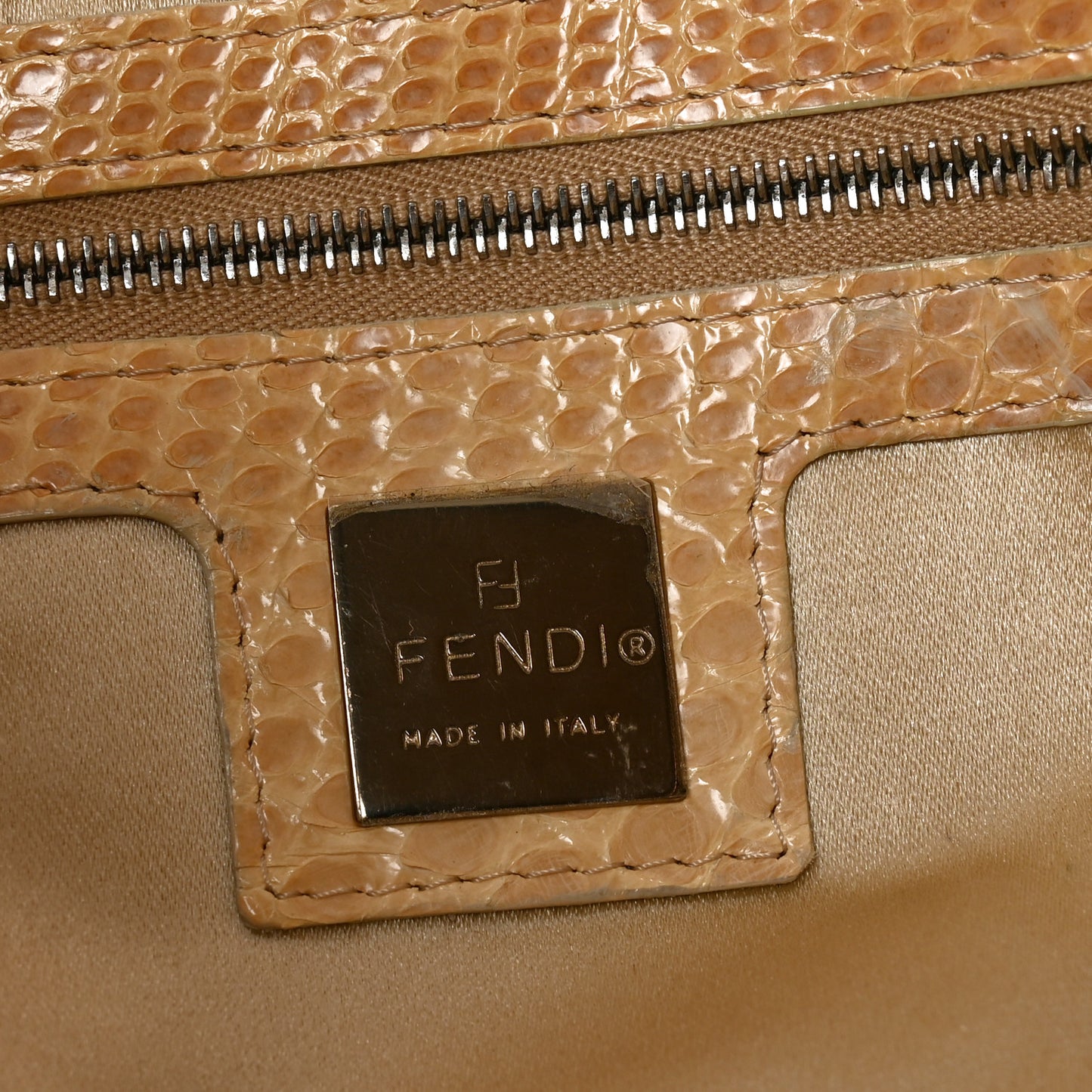 Snakeskin Baguette Beige