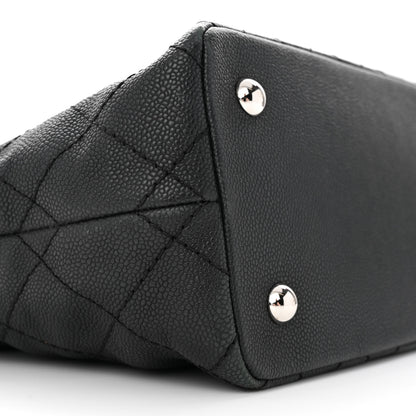 Chanel Grained Calfskin Quilted Small Daily Shopping Tote Black 9 of 19
