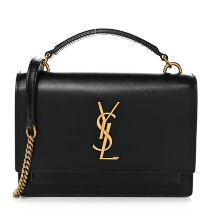 Saint Laurent Calfskin Monogram Sunset Chain Wallet Black 1 of 10