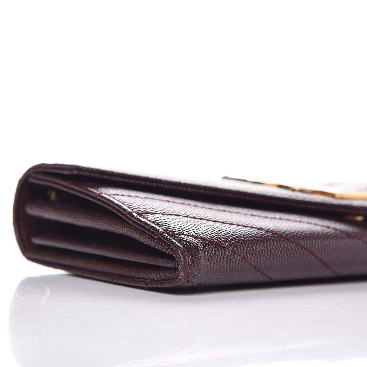 Grain De Poudre Matelasse Chevron Monogram Flap Wallet Amaranto