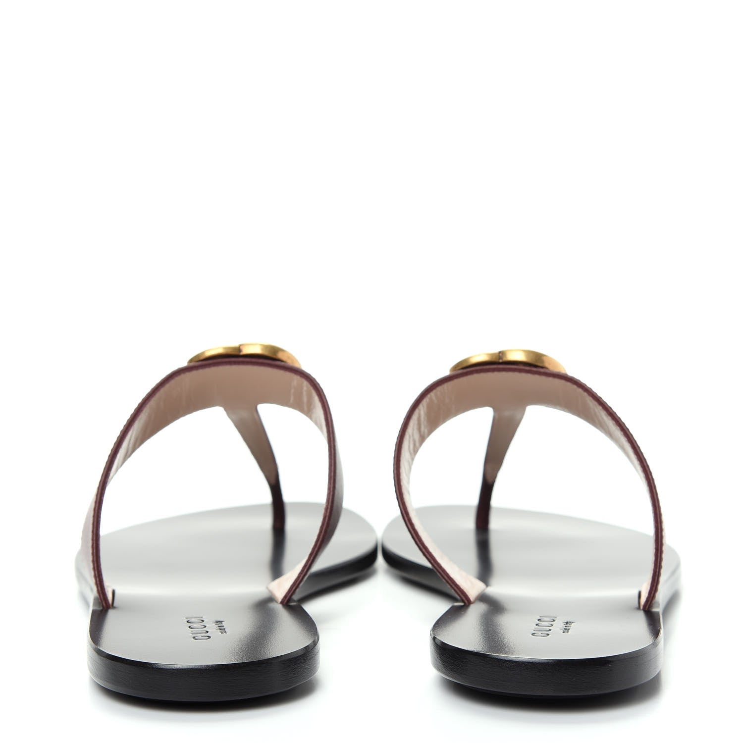 Gucci Calfskin GG Marmont Thong Sandals 37.5 Vintage Bordeaux 7 of 10
