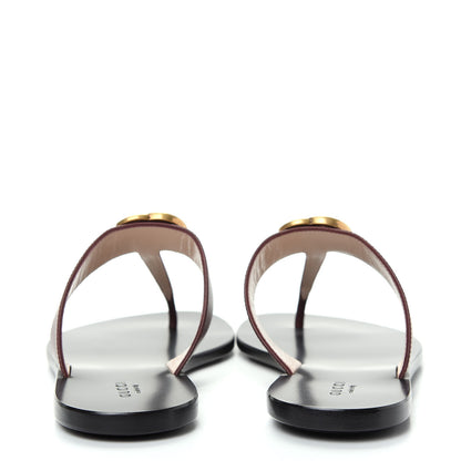 Gucci Calfskin GG Marmont Thong Sandals 37.5 Vintage Bordeaux 7 of 10