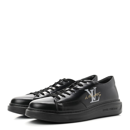 Louis Vuitton Calfskin Mens LV Beverly Hills Sneakers 10 Black 3 of 8