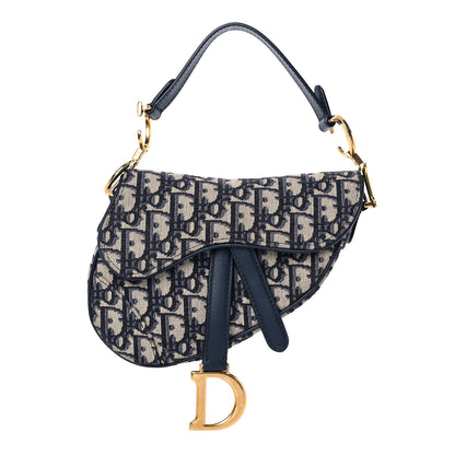 Christian Dior Oblique Mini Saddle Bag Blue 1 of 12
