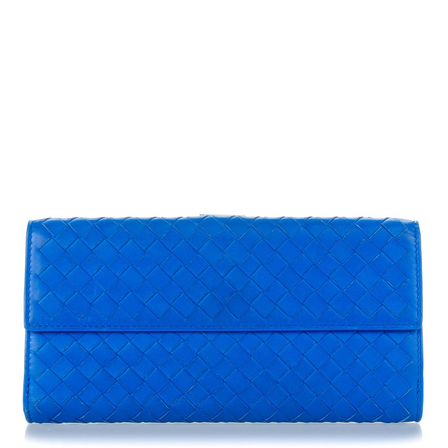 Nappa Intrecciato Continental Wallet Signal Blue