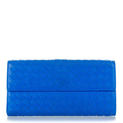 Bottega Veneta Nappa Intrecciato Continental Wallet Signal Blue 1 of 8
