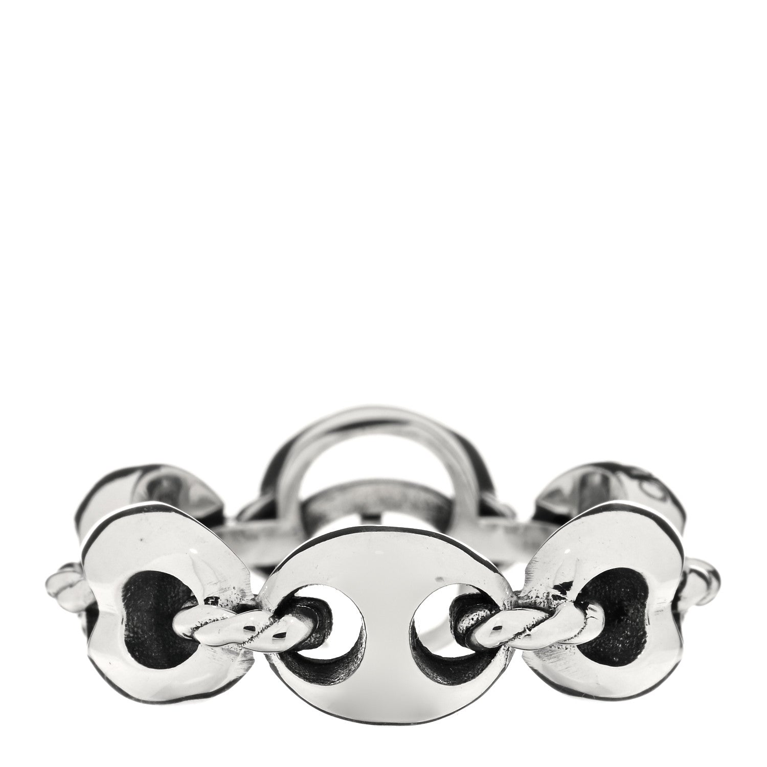 Gucci Sterling Silver GG Chain Ring 56 7.5 2 of 3