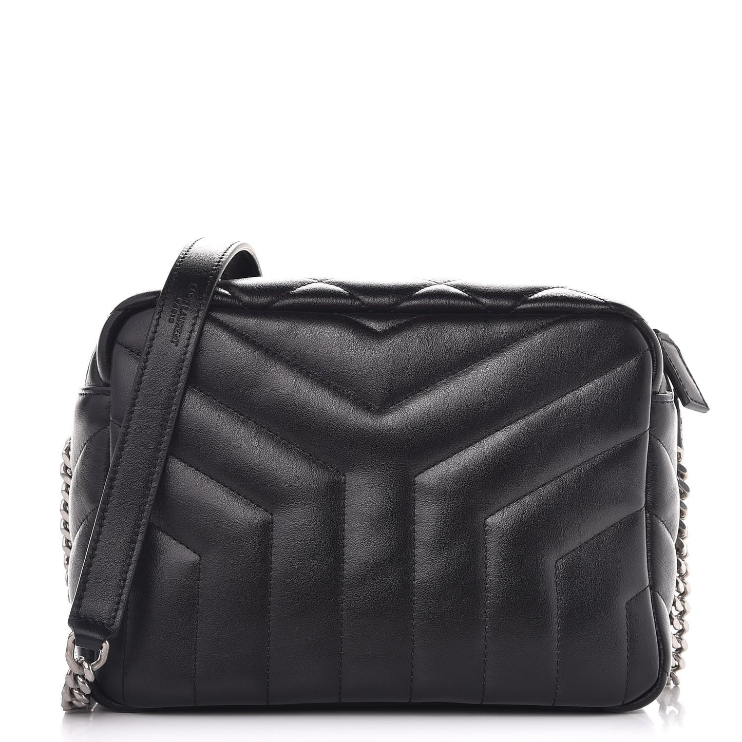 Calfskin Y Quilted Monogram Small Loulou Bowling Bag Black