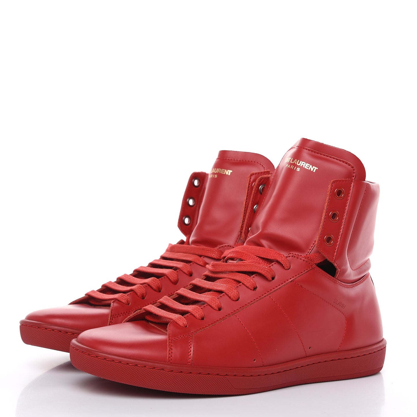 Calfskin Mens Court Classic SL/01H High Top Sneakers 41 New Red