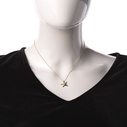 Tiffany 18K Yellow Gold Diamond 15mm Elsa Peretti Pave Starfish Pendant Necklace 2 of 5