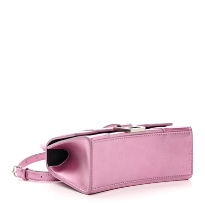 Balenciaga Metallic Shiny Calfskin Hourglass Top Handle Bag XS Pink 4 of 15