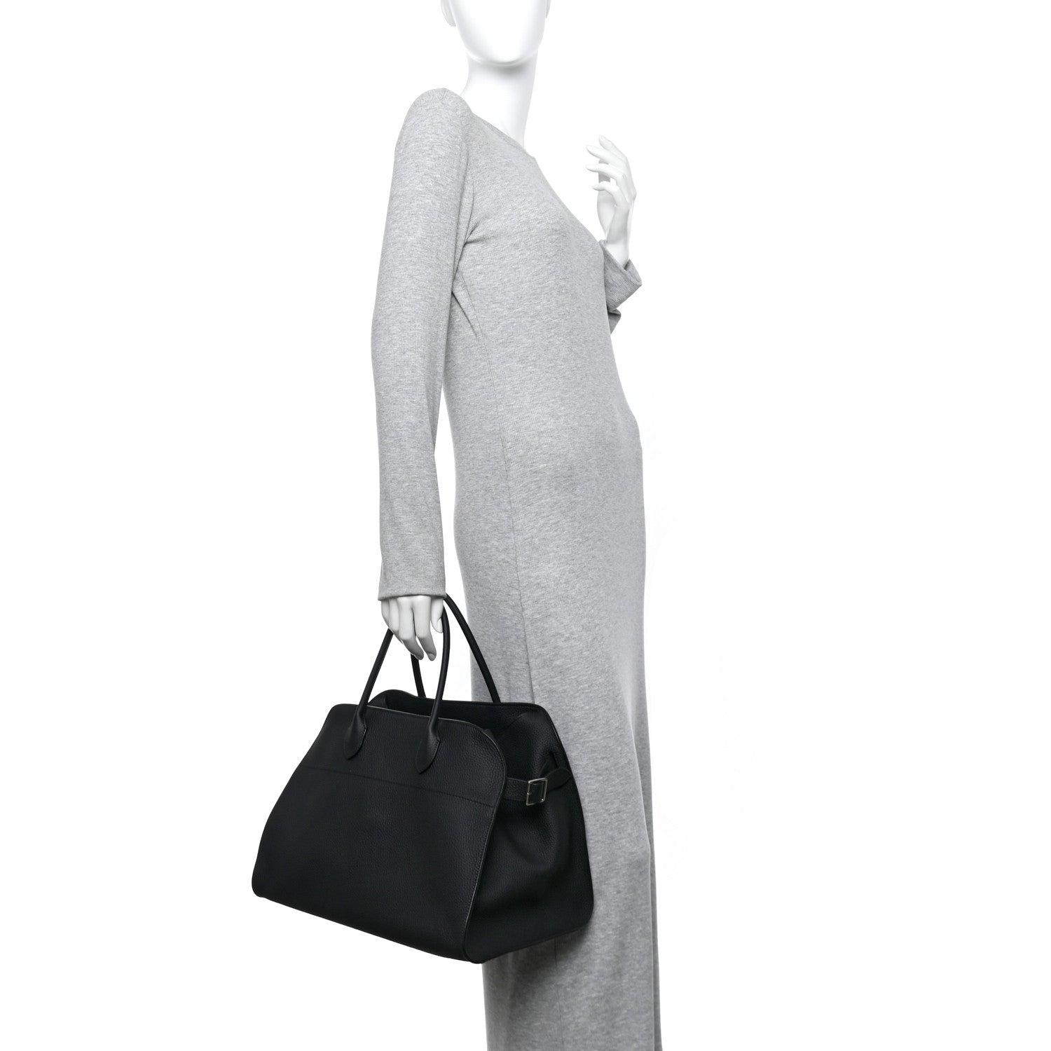 The Row Matte Grained Calfskin Soft Margaux 15 Black 2 of 9