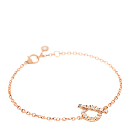 Hermes 18K Rose Gold Diamond Finesse Bracelet SH 1 of 4