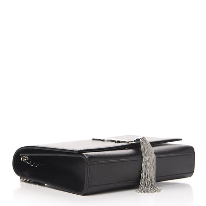 Saint Laurent Grain De Poudre Medium Classic Monogram Kate Tassel Satchel Black 4 of 10