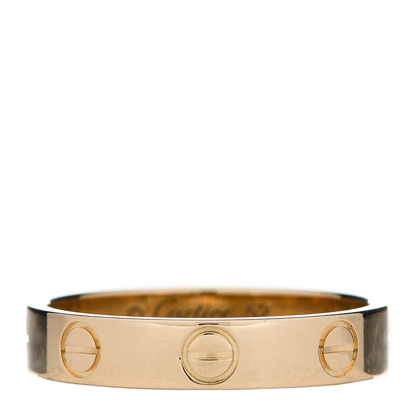 18K Yellow Gold 3.5mm LOVE Wedding Band Ring 52 6