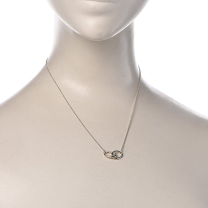 Tiffany Sterling Silver Elsa Peretti Interlocking Ovals Pendant Necklace 2 of 7