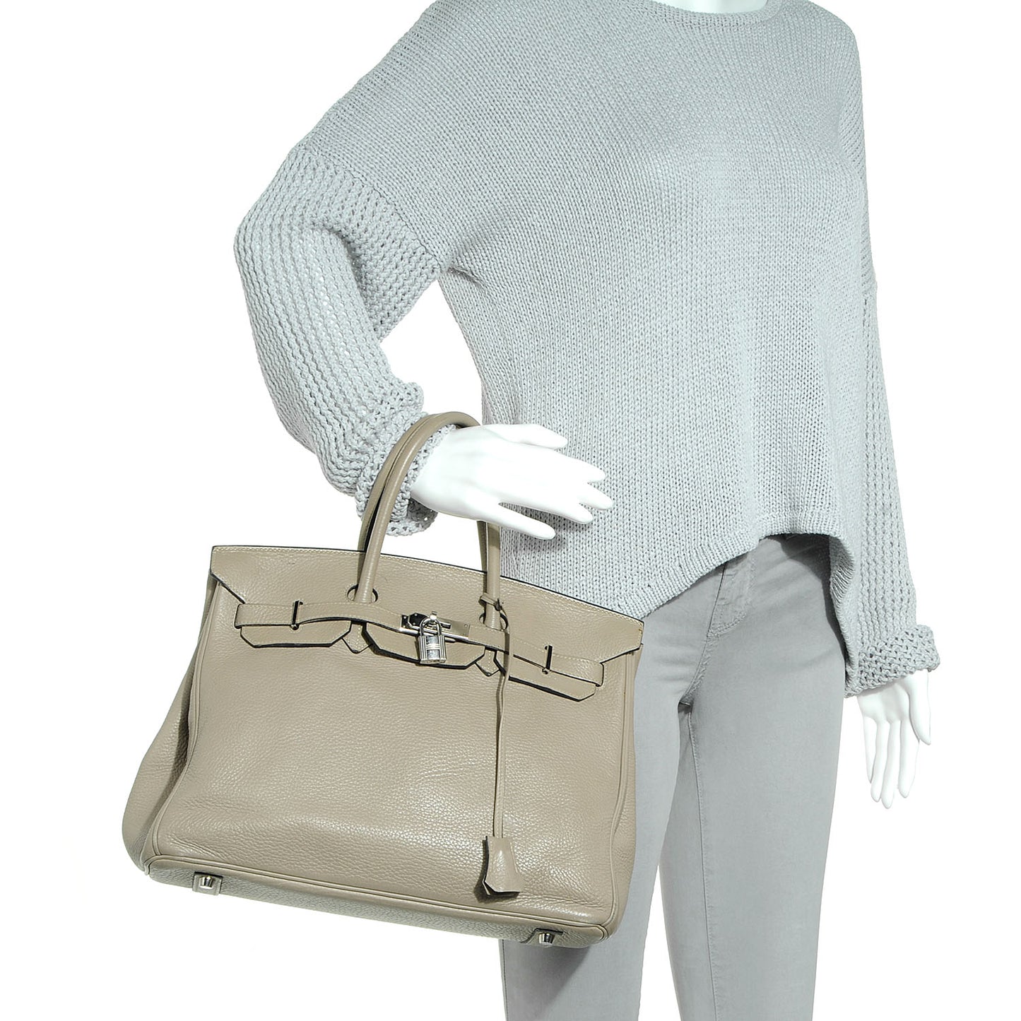 Taurillon Clemence Birkin 35 Gris Tourterelle