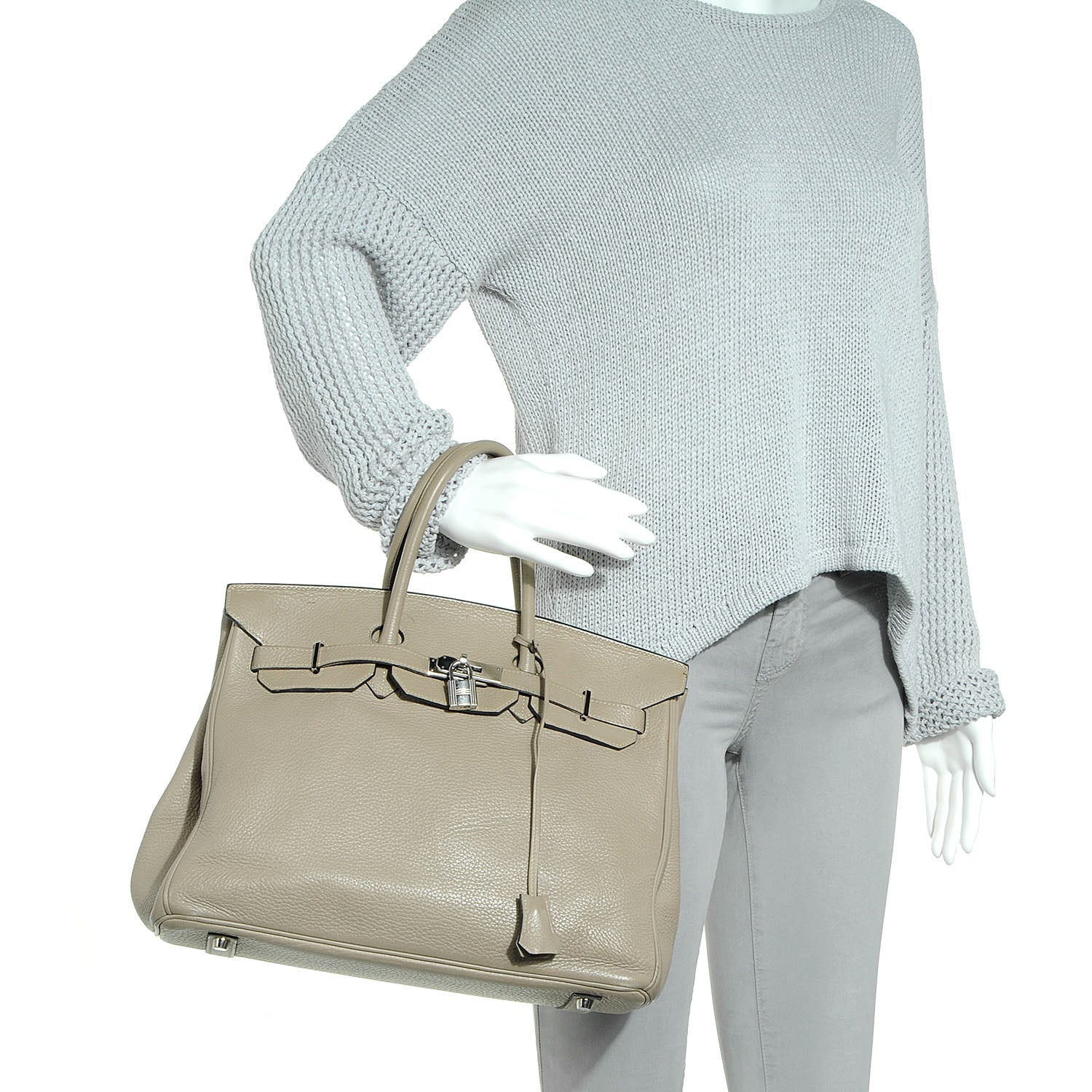 Hermes Taurillon Clemence Birkin 35 Gris Tourterelle 2 of 14