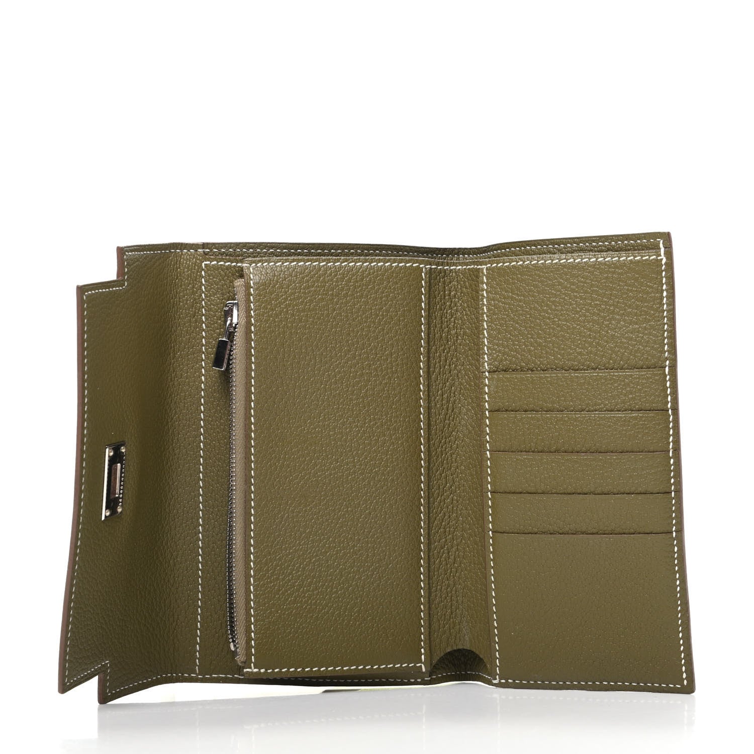Hermes Epsom Verso Medium Kelly Wallet Kiwi Lichen 5 of 8