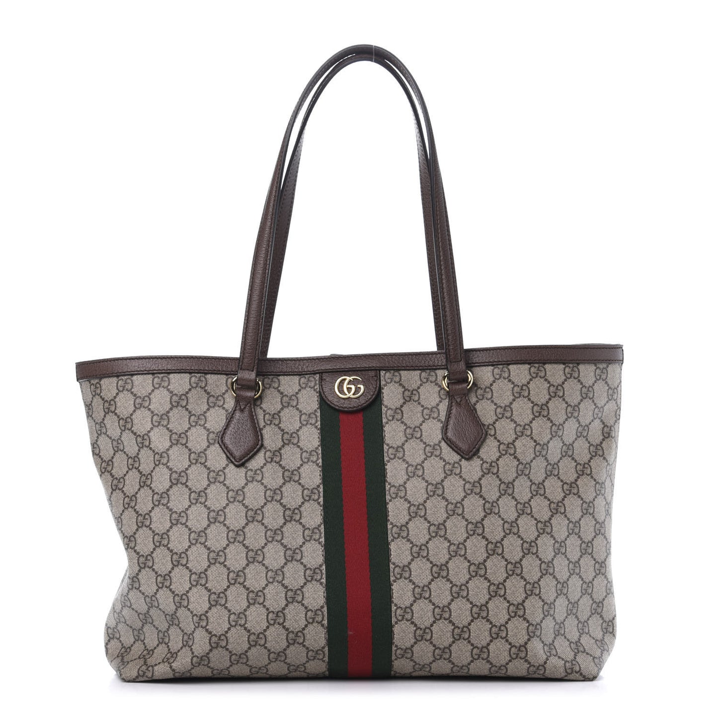 GG Supreme Monogram Medium Ophidia Shopping Tote Brown