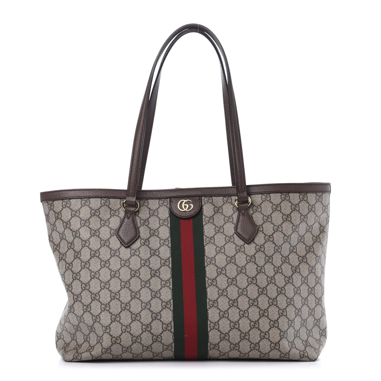 Gucci GG Supreme Monogram Medium Ophidia Shopping Tote Brown 1 of 10