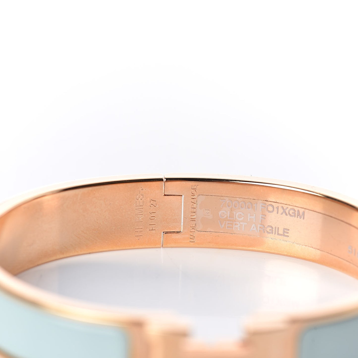Enamel Narrow Clic Clac H Bracelet GM Vert Argile
