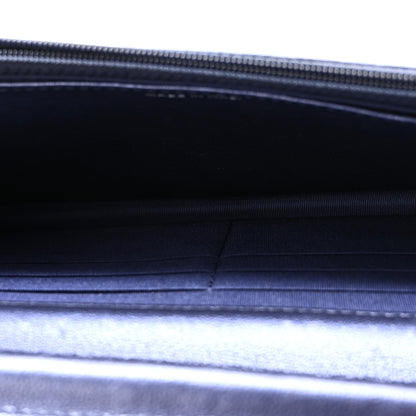 Chanel Metallic Sheepskin Chevron Quilted Vintage Mademoiselle Wallet On Chain WOC Navy 5 of 11