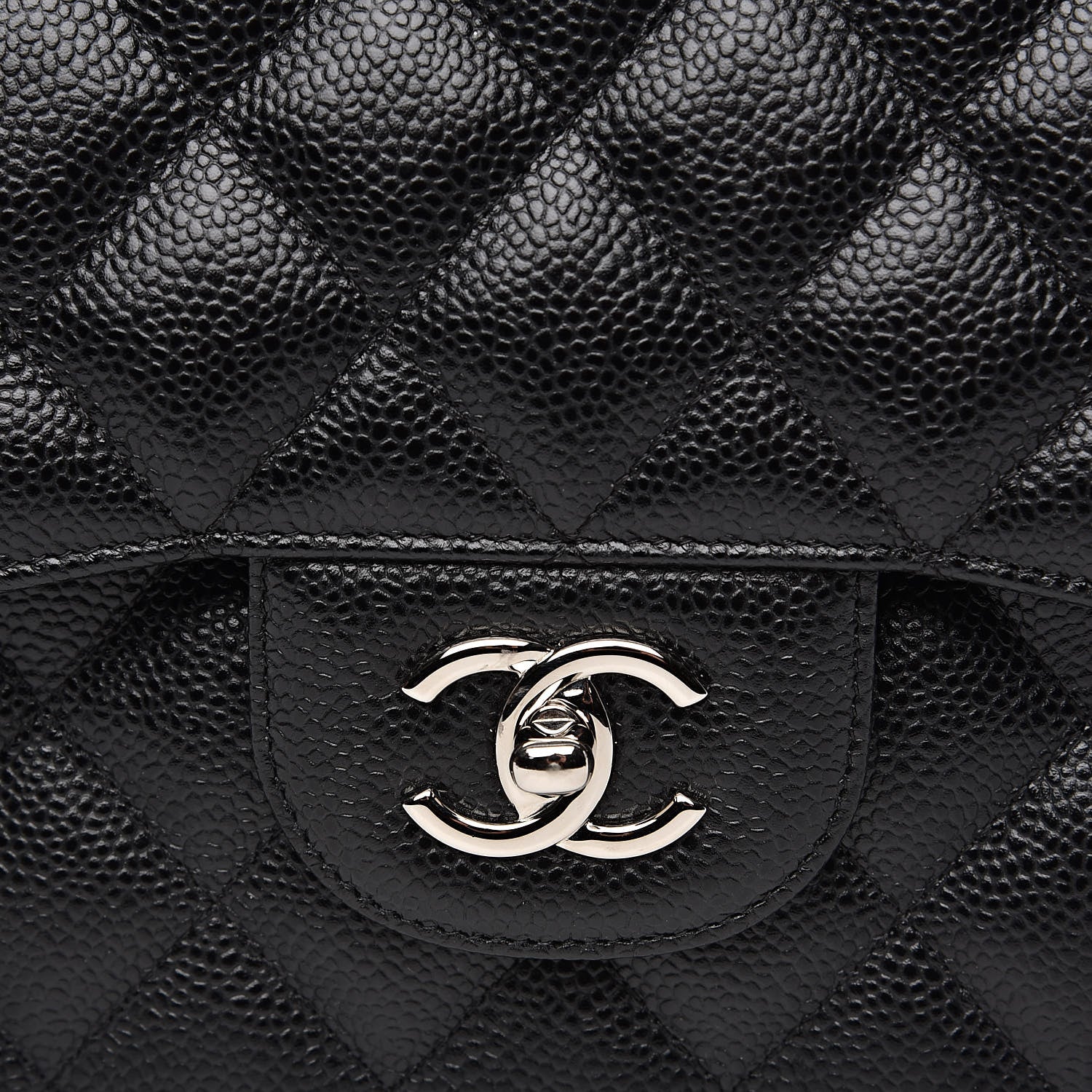 Chanel Caviar Quilted Jumbo Double Flap Black 11 of 12