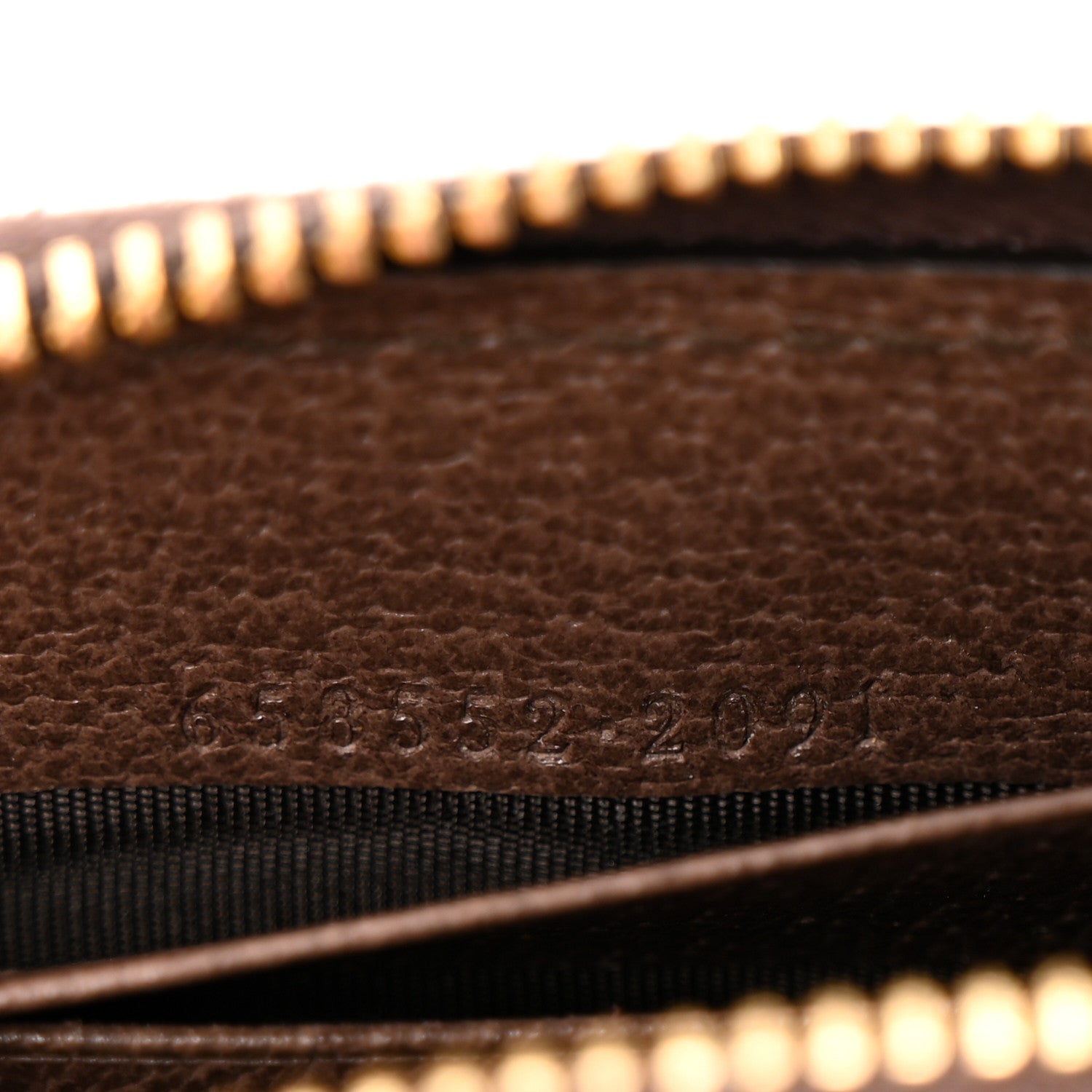 Gucci GG Supreme Monogram Textured Dollar Calfskin Web Ophidia Zip Around Card Case Wallet Beige Ebony New Acero 7 of 8