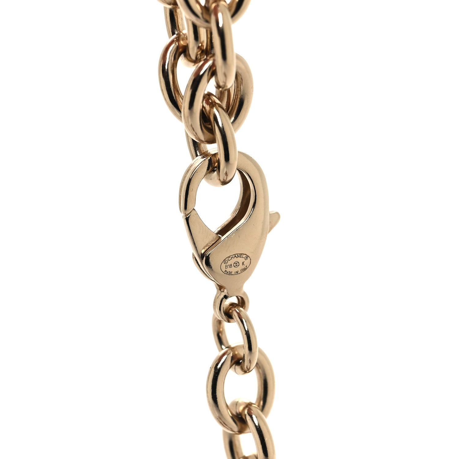 Chanel Resin Chain Logo Acorn Charm Belt 90 36 Tortoise Gold 3 of 4